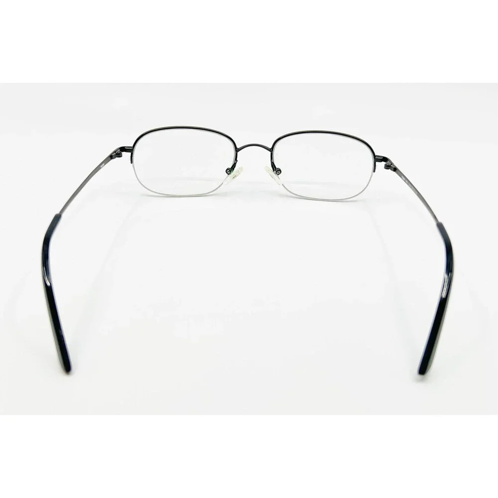 Tura Eyeglass Frames Mens Black Semi Rimless Metal Oval 48-20-140